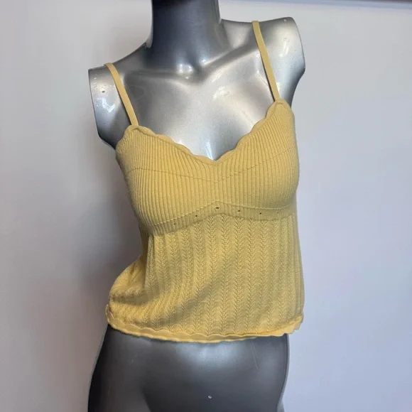 ❌SOLD❌ Wilfred Yellow Cropped Tank Top - Picture 3 of 6